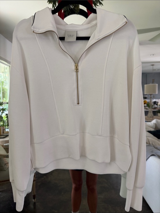 Varley Sweaters - Varley White Half-Zip Cowl Sweatshirt